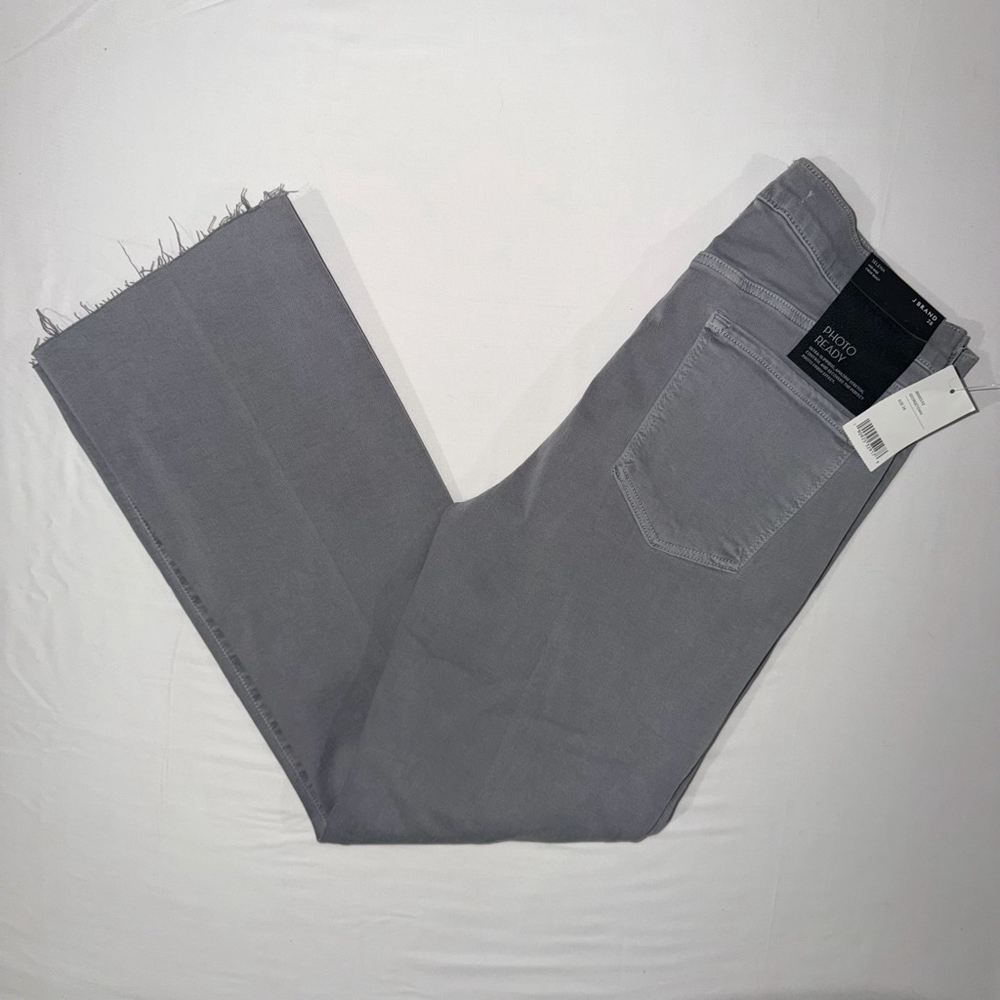 J Brand Selena MidRise Crop Boot Jeans Georgetown Grey Raw Hem 28 NWT Kick Flare - Picture 3 of 13